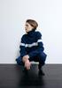 MOONDAL Women's High-Neck Sweater - New 2026 Autumn/Winter Striped Knitwear, Relaxed Fit, Korean Style