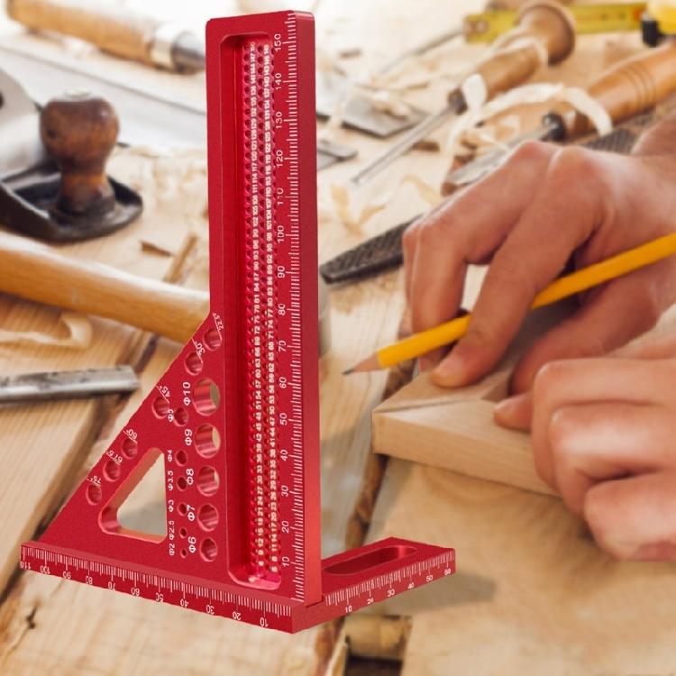 Aluminum Triangular Layout Measuring Tool Multiple Angles Measuring Ruler Woodworking Square Protractor 22.5-75 Degree
