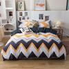 Four Seasons Bedding Set 4pcs Brushed Bedclothes Household Student Printed Bed Sheet Duvet Cover Pillowcases for King Queen Beds