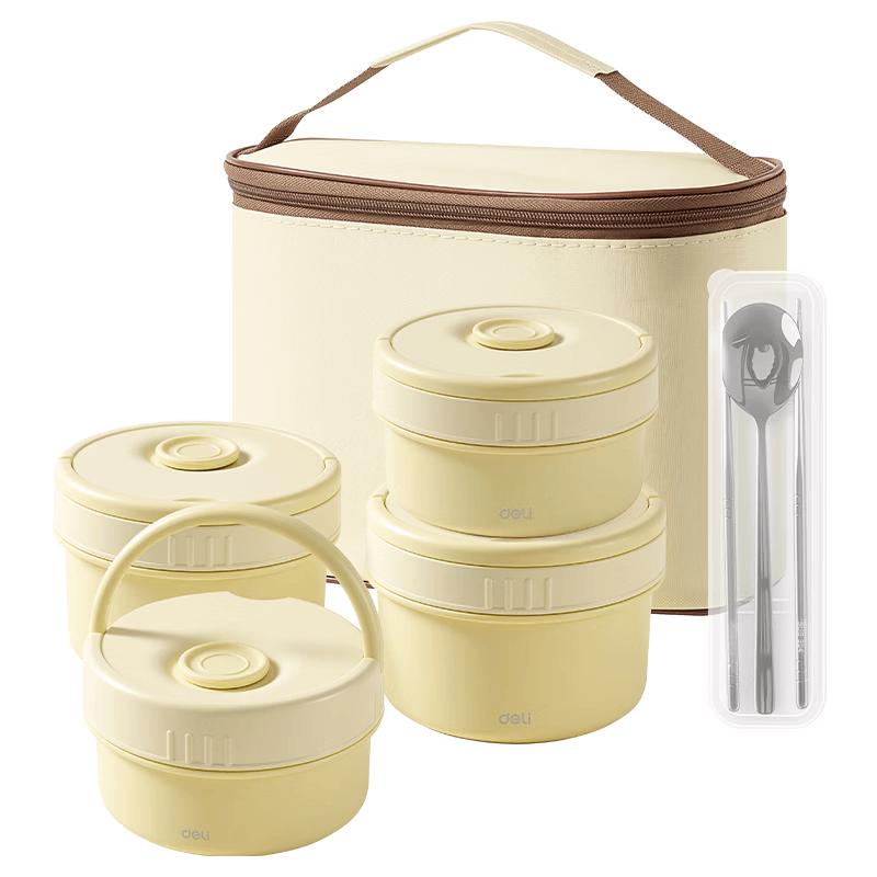Deli 316 Stainless Steel 4-Compartment Insulated Lunch Box