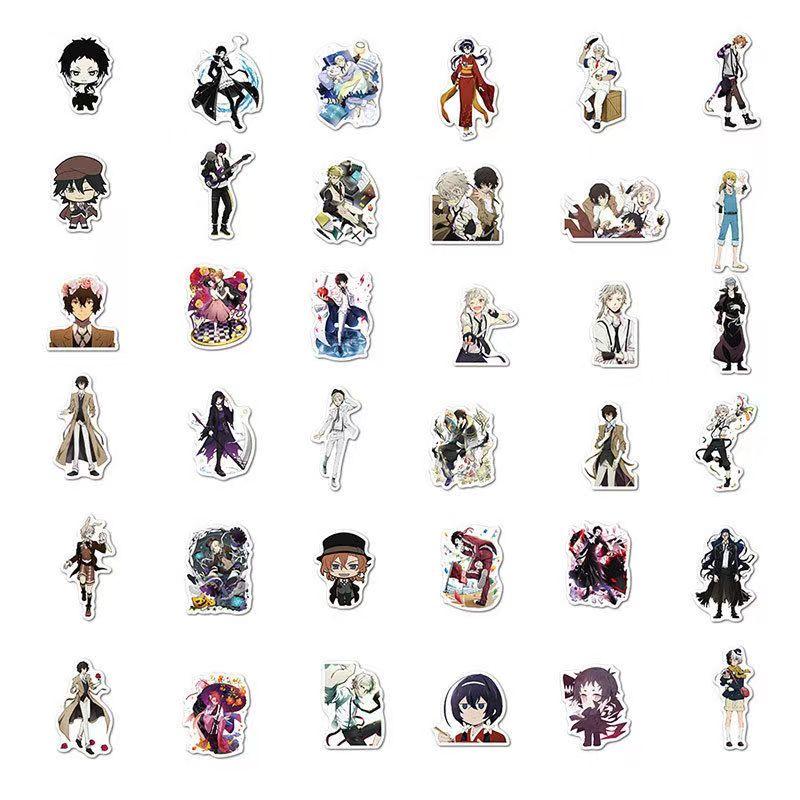 Bungo Stray Dogs Color Stickers, 100 Sheets(not Repeated), Waterproof & Sunscreen