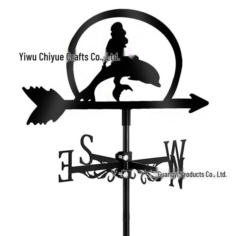 Weather Vane Ornament: Outdoor Wrought Iron Spray-Painted Roof Decoration Metal Craft