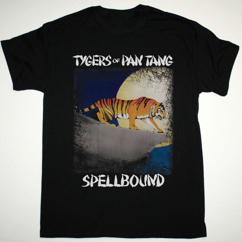 Винтаж TYGERS OF PAN TANG SPELLBOUND Хлопок Черный Унисекс Все Размеры Рубашка Унисекс Футболка XXL