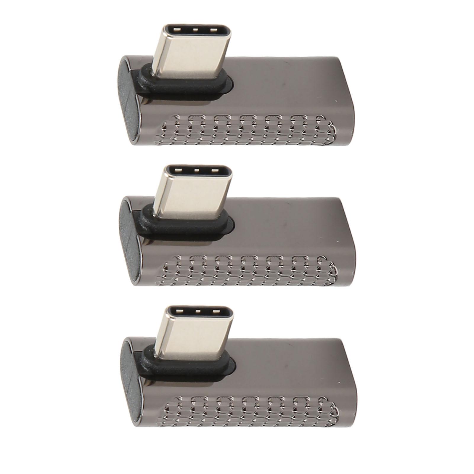 

3 шт. USB C прямоугольный адаптер мама-папа 20 Гбит/с 8K 60 Гц средний изгиб Тип C 4.0 адаптер для ПК