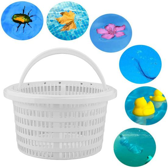 Pool Skimmer Basket 19cm Diameter Filter Basket with Handle SP1091LX Replacement Skimmer Basket for Pool Cleaning Maintenance