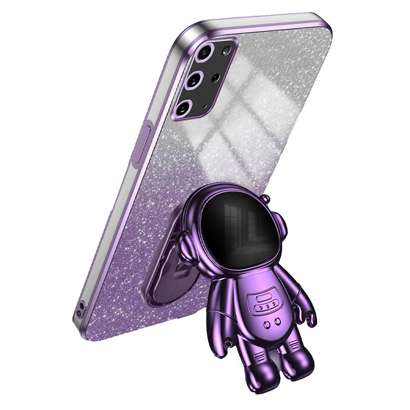 For Samsung Galaxy S20 Plus 5G/4G Kickstand Phone Case PC+TPU Shell Electroplating Cell Phone Cover