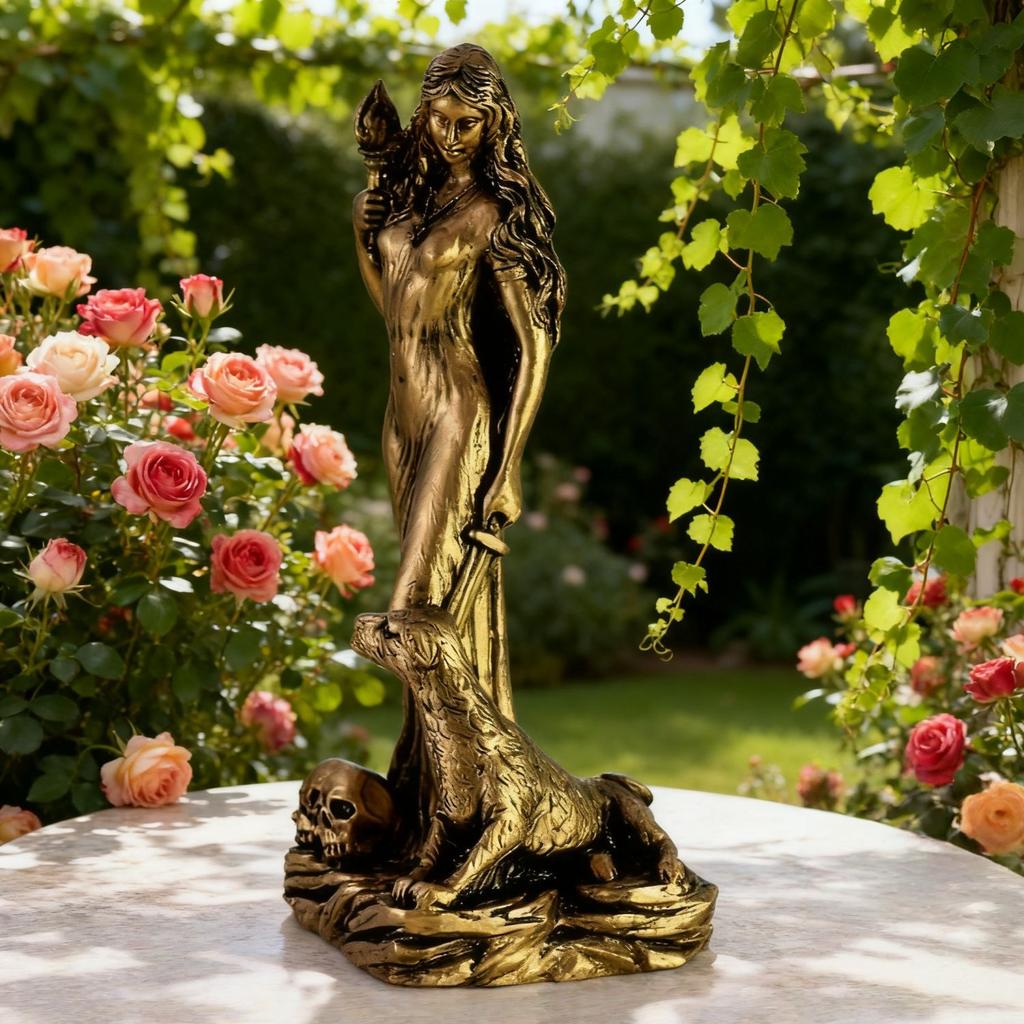 Golden Magic Witch Muse Kat God Pagan Altar Statue Ornament Decoration Home Sculpture Ornament