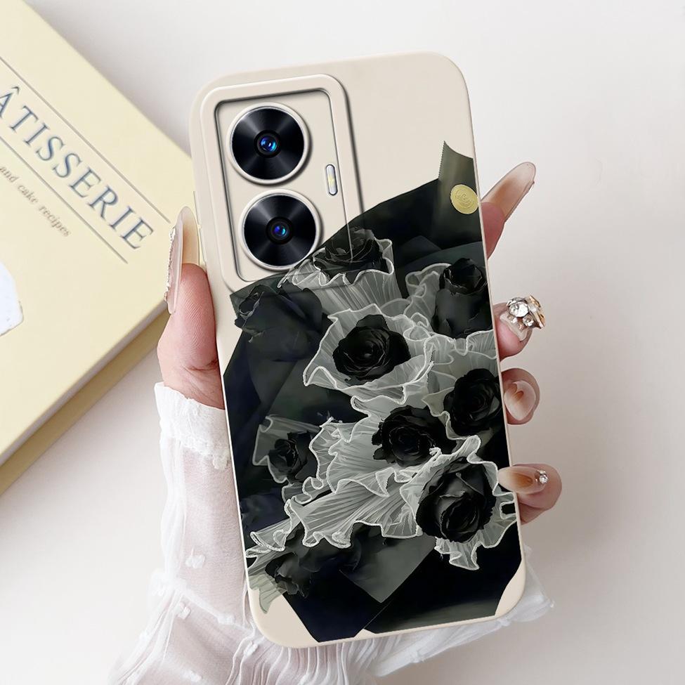 For Realme C55 Case RMX3710 Silicone Cute Cat Fashion Butterfly Flowers Love Painted Cover For Realme Narzo N55 Phone Case Funda