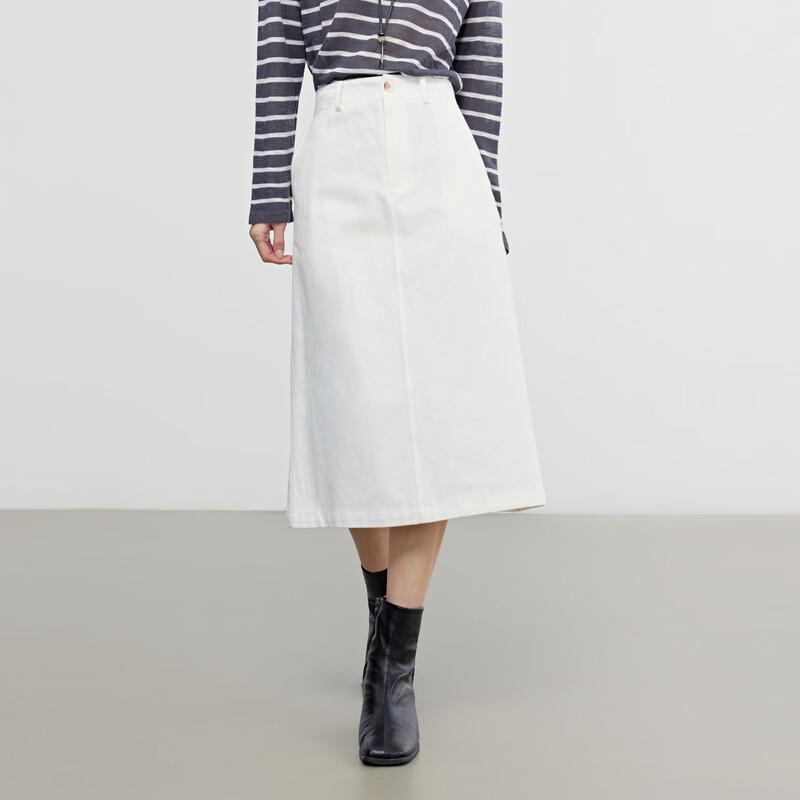 Elva' Island Women's High-Waisted Mid-Length A-Line Skirt