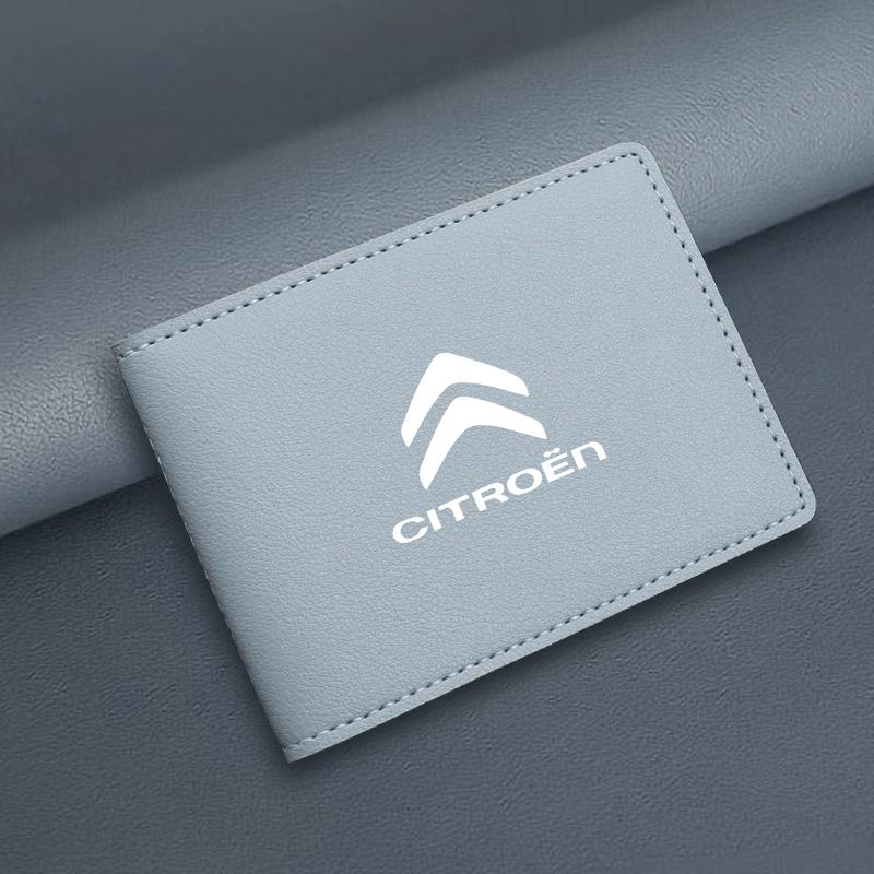 PJHC7 Auto Driver License Cover ID Card Wallet Car Accessories For Citroen e-C3 e-C4 X C5X C3 C4 Aircross Cactus Picasso C-Crosser C6