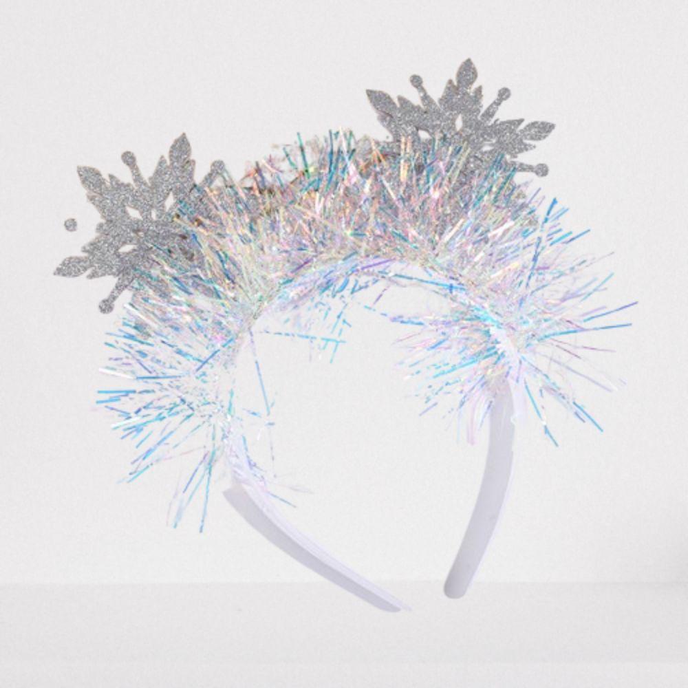 Wear-resistant Christmas Snowflake Headbands Color Ribbon Cosplay Headbands Holiday Decor