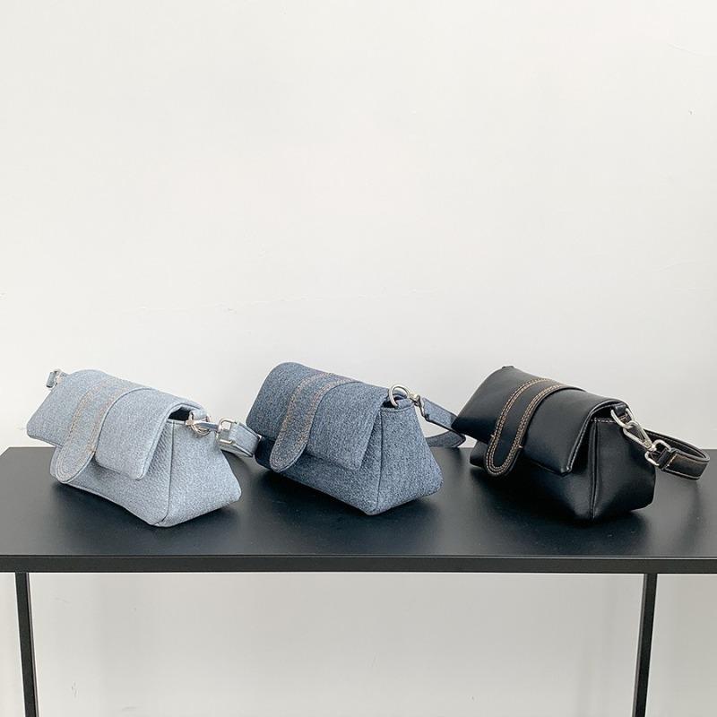 New Denim Bag Old Baguette Shoulder Bag Women Niche Design Leather Underarm Bag Women