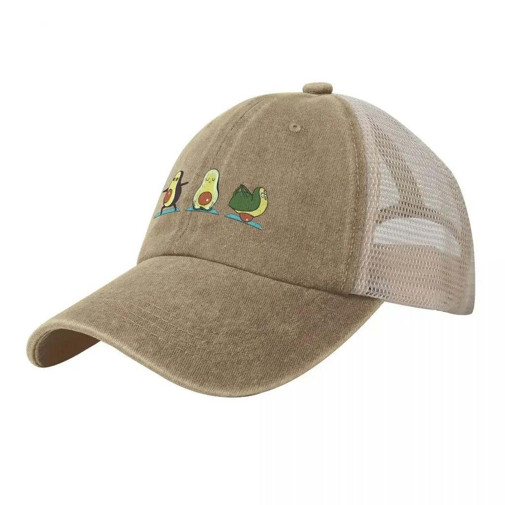 Avocado Yoga Cowboy Mesh Baseball Cap Christmas Hat custom Hat Girl Men's