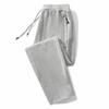 Casual trousers men's autumn and winter new fleece thickened tied pockets zipper large size loose casual sweatpants