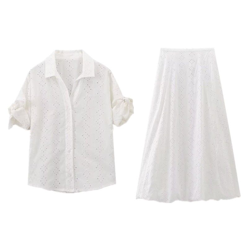 Women's Clothing Fashion Style Cut Out High Waist Bubble Skirt Embroider