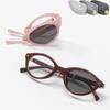 Oval Frame Foldable Photochromic Myopia Glasses Women Portable Ultralight Anti-Blue Light Color Changing Near Sight Eyeglasses