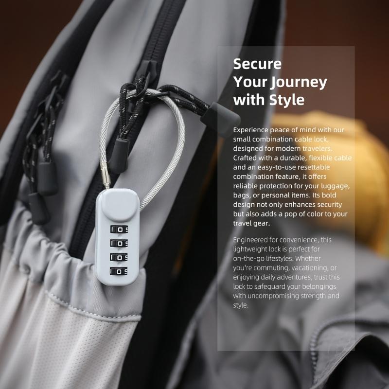 Durability Passwords Lock Carabiner Clip Universal Computer Suitcases Padlocks for Bike Cable Helmets Suitcases Luggage