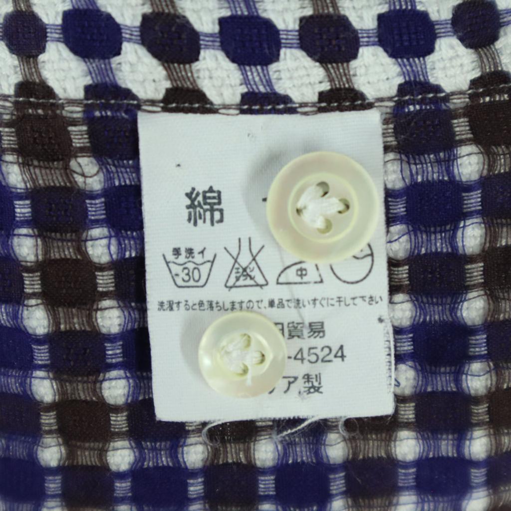 giannetta Overall handle Long sleeve Shawl collar shirt Navy system Women Used