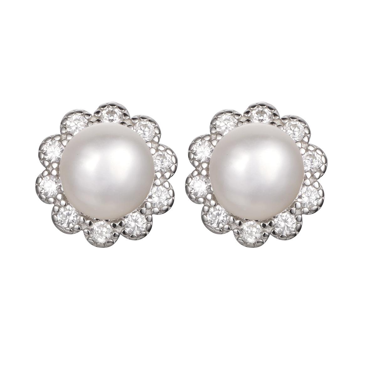 

Серьги-гвоздики из стерлингового серебра 925 пробы с ажурным жемчугом, женские серьги в стиле ретро премиум-класса с натуральным пресноводным жемчугом, инкрустированные серебряным жемчугом 925 Silver
