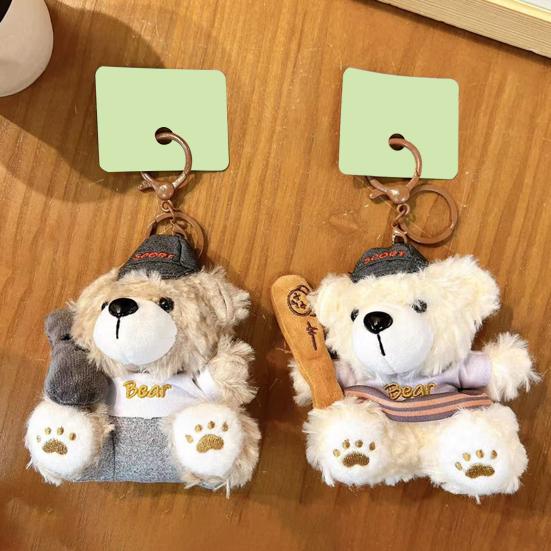Keychain Pendant Cartoon Appearance Biscuit Bear Charm Key Chain Soft Touch Backpack Hanging Decoration