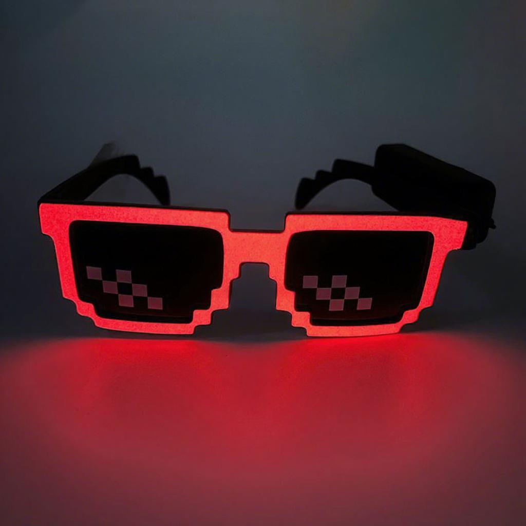 Lunettes Mosaïque Pixel LED Créatives pour Festival, Activées par la Lumière et la Musique Sans Fil, Lunettes de Soleil Néon Multicolores pour Fêtes Rave