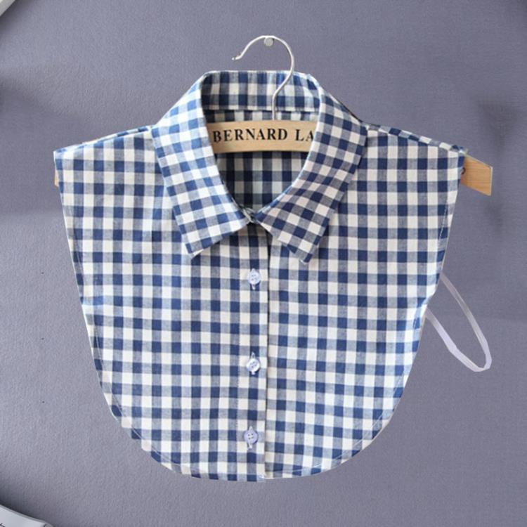 Plaid Fake Collar Female Ladies Detachable Collars For Women Detachable Lapel Shirt False Collars Woman False Blouse Neckwear