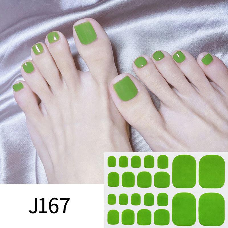 Solid Color Toe Nail Stickers - Full Cover, No Baking, Trendy Cross-Border Style