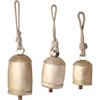 Set of 3 Rustic Christmas Cow Bells for Decoration – Antique Metal Jingle Bells for Tree, Wreath, & Holiday Decor
