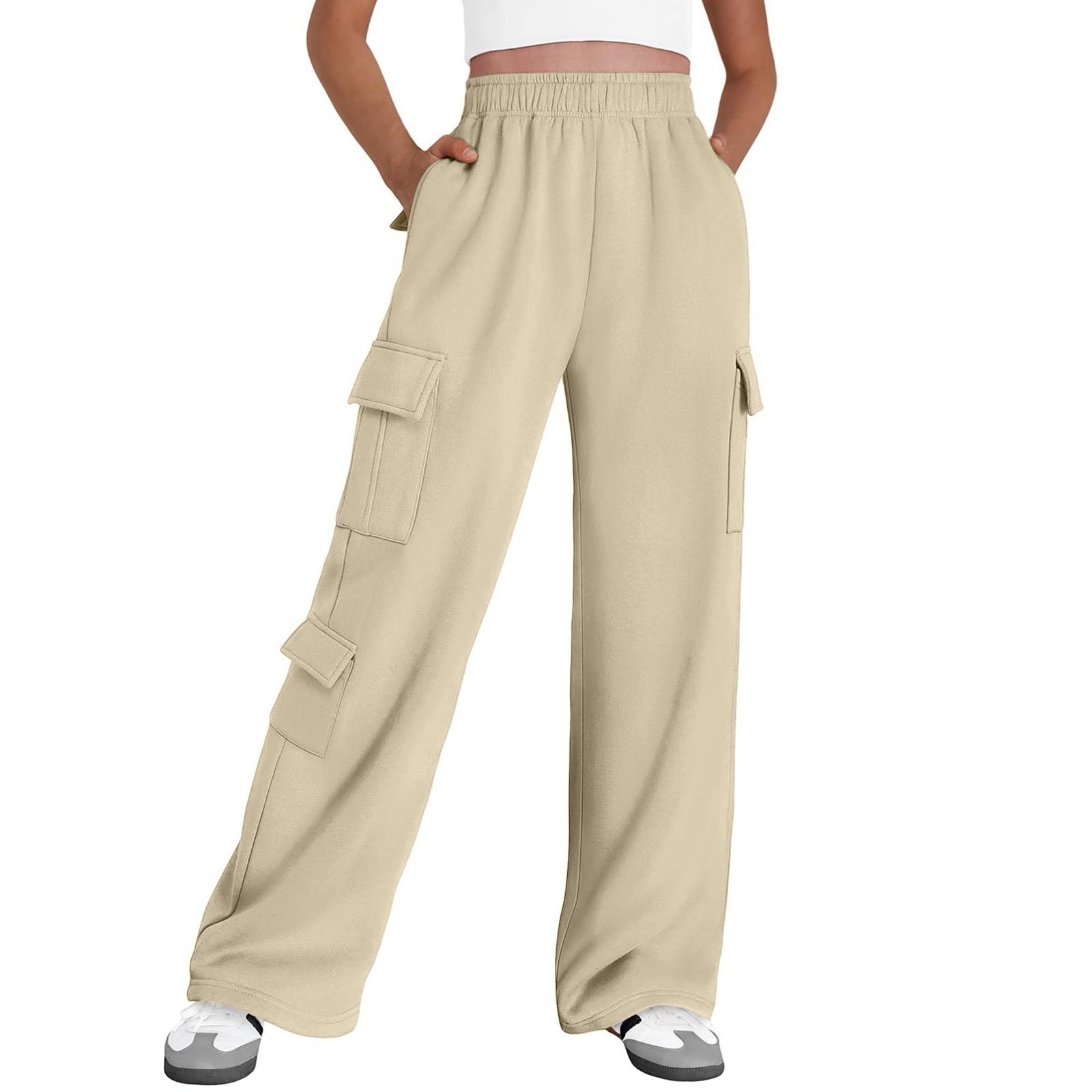 

Женские спортивные штаны карго широкие штаны мешковатые джоггеры с карманами M хаки