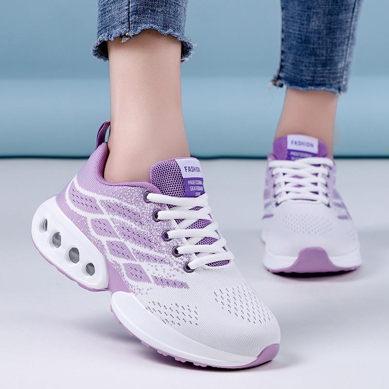 Shoes Women's Shoes Women's Sports Single Shoes New Soft-soled Comfortable Air Cushion Shoes Breathable Single Shoes Large Size Running Shoes