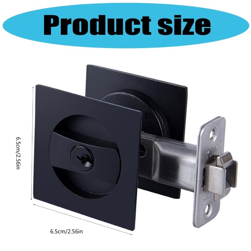Contemporary Pocket Door Hardware Featuring Privacy Lock Latches Interior Sliding Door Lock Easy To Use for Square Door