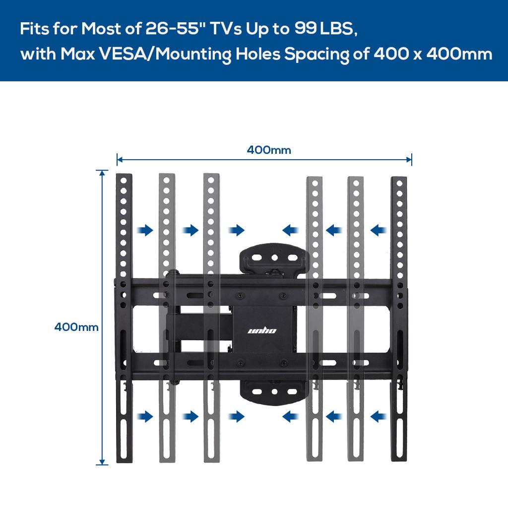 Full Motion Swivel Extension Arm Wall Mount TV Bracket for 26-55 Inches LED LCD