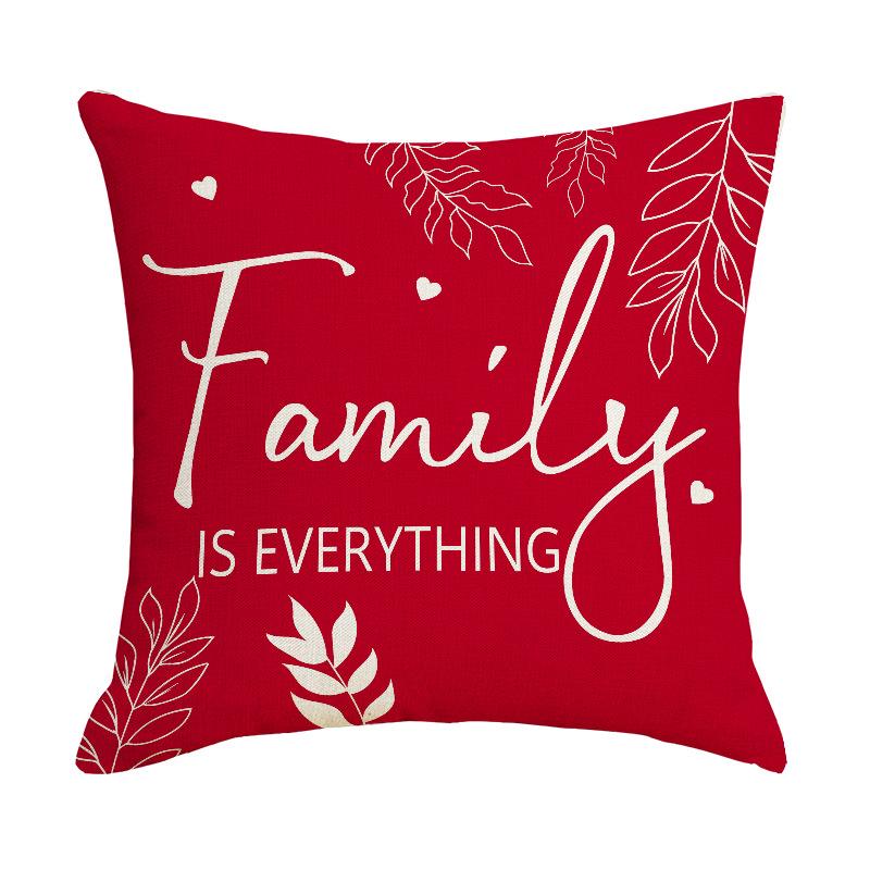 New Valentine's Day Red Love Pillow Case Sofa Pillow Letter Love Plaid