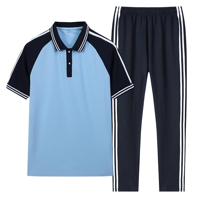Summer Short-Sleeve School Uniforms for Primary & Middle School Students, Boys & Girls, Junior High & High School, College Style Class Sets.