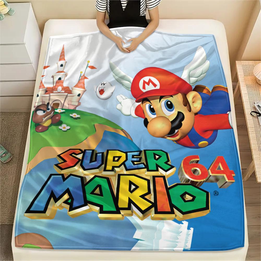 Mario Classic Poster Blanket, Mario Fan Cozy Throw, Great Gift.chl 75x90cm