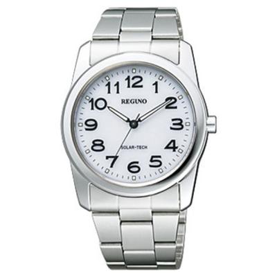 Herren RS25-0211A ( Uhr REGUNO Solar-Tech Herren) Runde Uhr Silber Edelstahl Analog