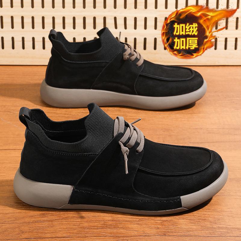 Men's shoes 2025 autumn and winter new men's sports and leisure shoes versatile trendy shoes fashionable teenagers one-pedal lazy shoes