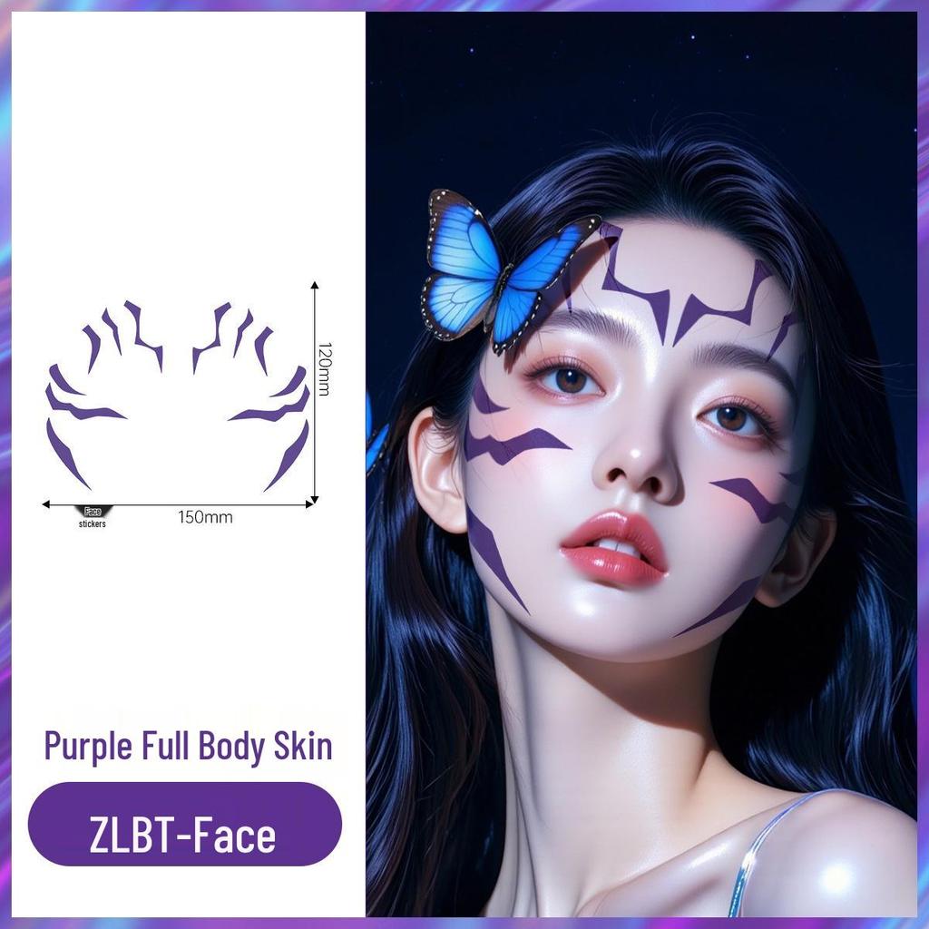 Boys' Full Body Temporary Tattoos - Cosplay, Laser Design, Waterproof, Sweatproof Face Stickers for Parties