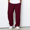 2026 Autumn Men's Solid Color Waffle Lace Trousers Loose Casual Sports Straight Pants