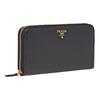 Prada Saffiano Leather Long Wallet Women Wallets Black 1ML506-QWA-F0002
