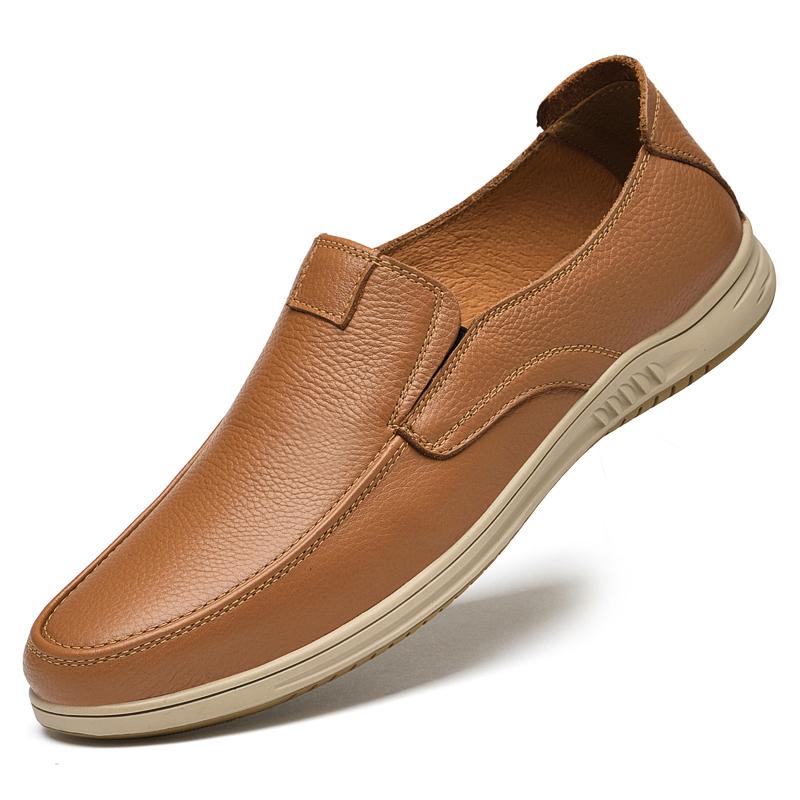 Loafers Mens Moccasins Genuine Leather Italian Spring Summer Casual Shoes Flat Soft Black Driving Shoes Slip On Mocasines Hombre