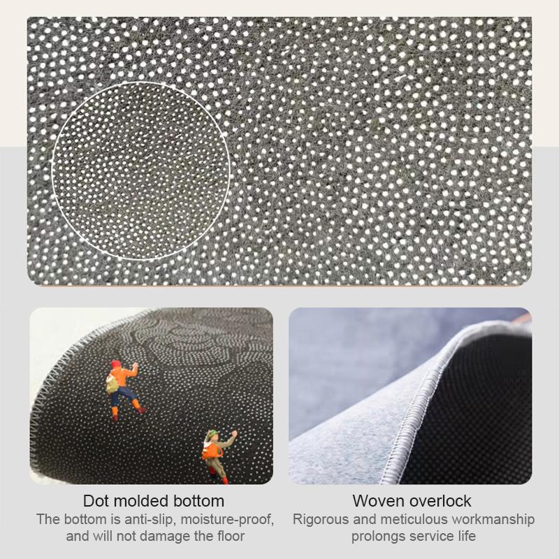 French Entry Lux Living Room Carpet Fully Covered Bedroom Household  Sofa Table Carpet Bedside Stain-Resistant Non-Slip Foot Mat