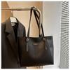 2025 Retro Korean Style Chic Large Capacity Solid Color Womens Shoulder Tote Bag
