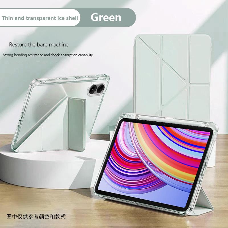 Étui pliable en acrylique en Y pour Poco Pad M1 X1 11.2 12.1, Redmi K Pad 2 Pro 12.1 SE 11, Pad 8 7 6 5 Pro Mini 8.8   Housse Redmi Pad 2 Pro 12.1 vert