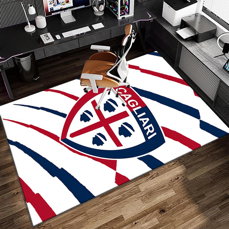 1PC Football Cagliari Design Rug Game Carpet, Floor Mat for Bedroom Living Room Entryway Rug, Home Decor Idea Gift for Christmas birthday
