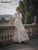 Vestido Boutique Brocado Floral - Novo Longo