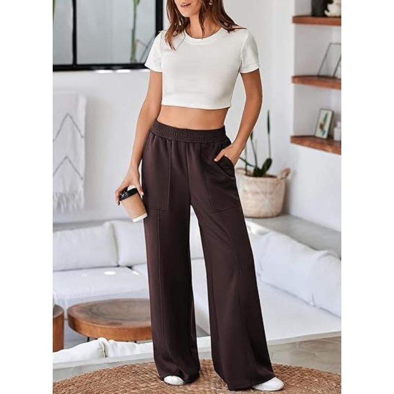 Autumn and Winter Women's Pant Plus Size Casual High Waist Loose Casual Wide Leg Pants