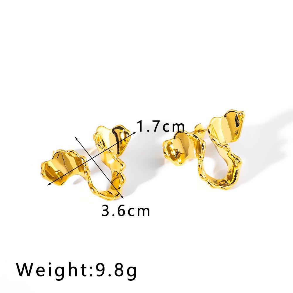 2025 Summer Geometric Swisted Earrings For Women Stainless Steel Pierce Stud