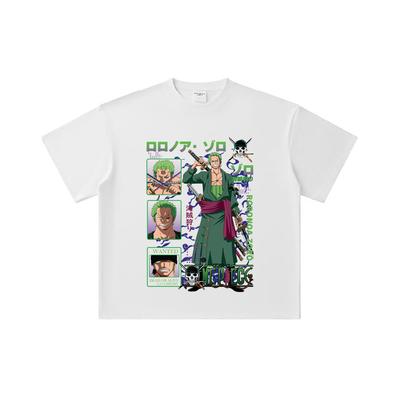 260 GSM Double Yarn 32 Count 100% Cotton One Piece V24 Zoro Print Unisex Heavy Cotton T Shirt