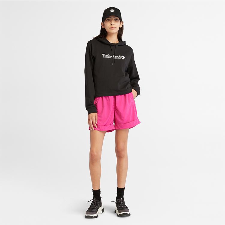 Timberland Moletom com Capuz Solto de Lã Casual Feminino Preto A6AZ2-001